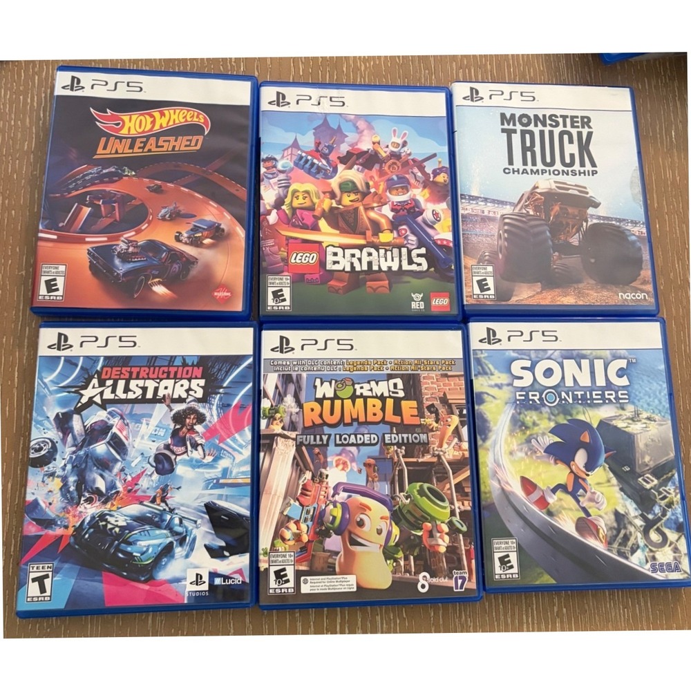 PS5 Video Game Lot Sonic Frontiers LEGO Brawls Hot Wheels Destruction AllStars